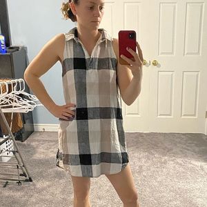 Linen plaid dress